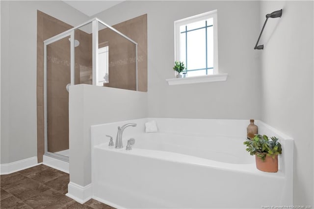 66 S Hawks Ridge Ln, Smithfield, NC 27577 - bathroom with a garden tub and a shower stall