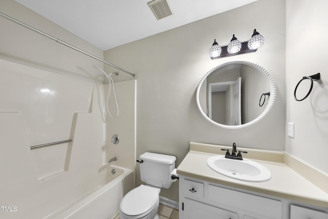 3427 Mill Run, Raleigh, NC 27612 - full bathroom featuring vanity, toilet, shower / bathtub combination, and baseboards