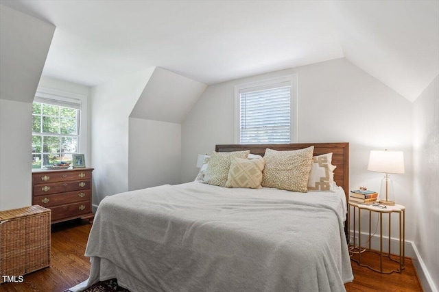 1100 Brooks Ave, Raleigh, NC 27607 - bedroom featuring lofted ceiling and wood finished floors