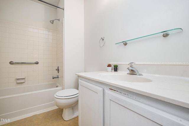 2213 Alpine Rd, Durham, NC 27707 - full bathroom featuring vanity, shower / tub combination, and tile patterned floors