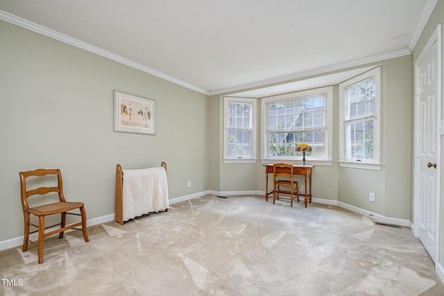 384 Lyndfield Cl W, Pittsboro, NC 27312 - sitting room featuring crown molding and light carpet