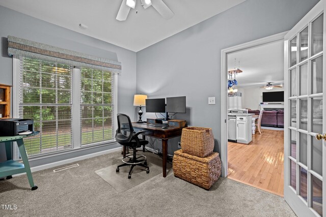 15 Smoketree Ct, Durham, NC 27712 - carpeted office space with a ceiling fan