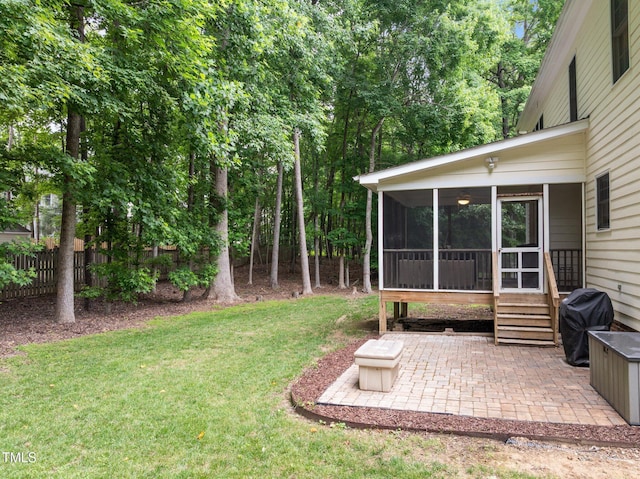 15 Smoketree Ct, Durham, NC 27712 - view of yard with a sunroom and a patio
