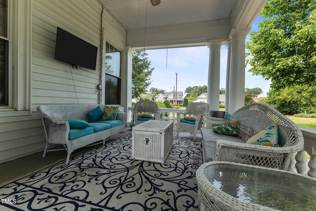 309 W Divine St, Dunn, NC 28334 - porch featuring an outdoor hangout area