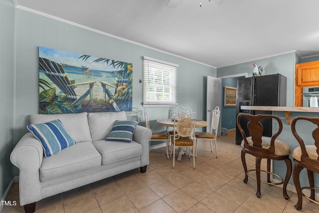 309 W Divine St, Dunn, NC 28334 - living area with crown molding and light tile patterned floors