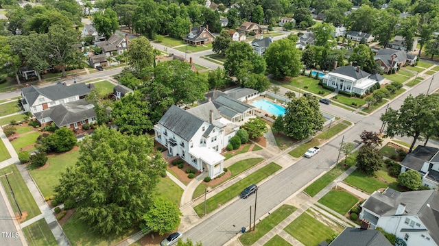 309 W Divine St, Dunn, NC 28334 - aerial perspective of suburban area featuring a pool area