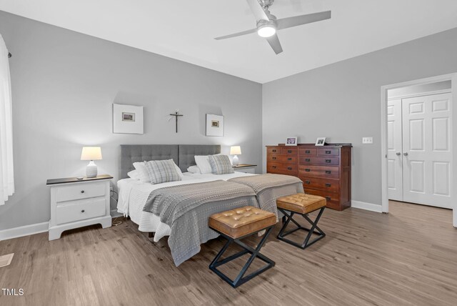 200 Holly Branch Dr, Holly Springs, NC 27540 - bedroom featuring wood finished floors and ceiling fan
