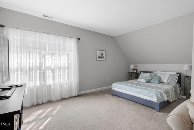 200 Holly Branch Dr, Holly Springs, NC 27540 - carpeted bedroom featuring baseboards and lofted ceiling