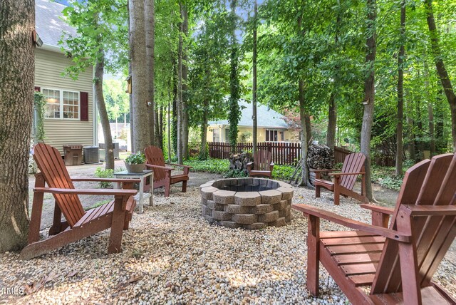 200 Holly Branch Dr, Holly Springs, NC 27540 - view of patio / terrace featuring a fire pit