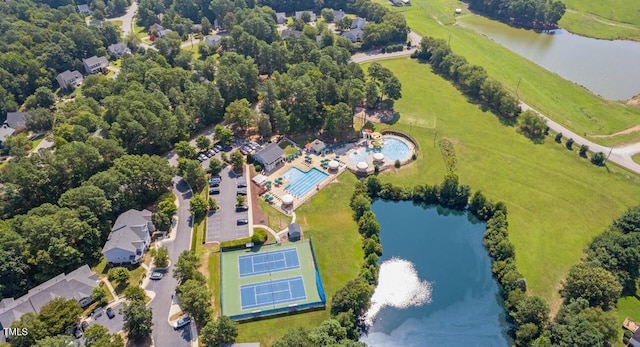 200 Holly Branch Dr, Holly Springs, NC 27540 - bird's eye view of a nearby body of water and a pool