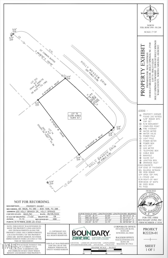 200 Holly Branch Dr, Holly Springs, NC 27540 - survey map / technical document