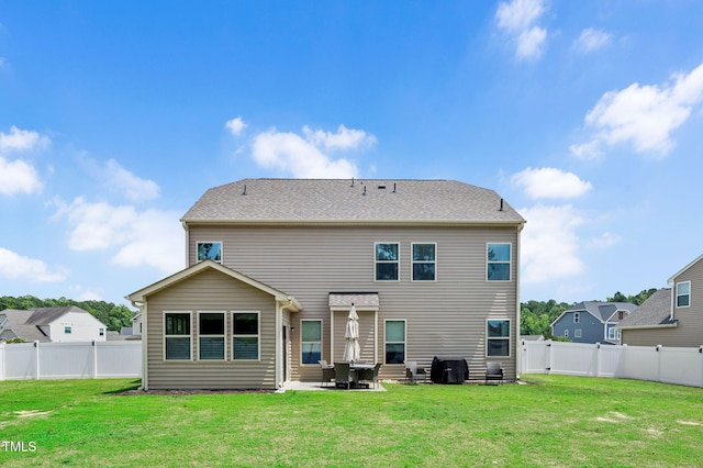 5637 Garnet Meadow Rd, Knightdale, NC 27545 - back of house with a fenced backyard and a patio