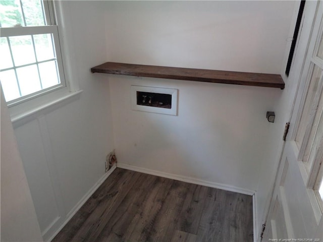 711 Fairview St, Fayetteville, NC 28312 - laundry room with hookup for a washing machine, wood finished floors, and baseboards
