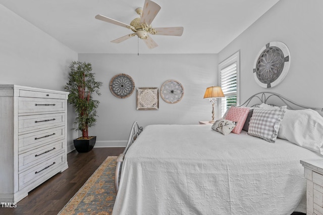 2112 Colin Hill Ct, Wake Forest, NC 27587 - bedroom with dark wood-style floors and ceiling fan