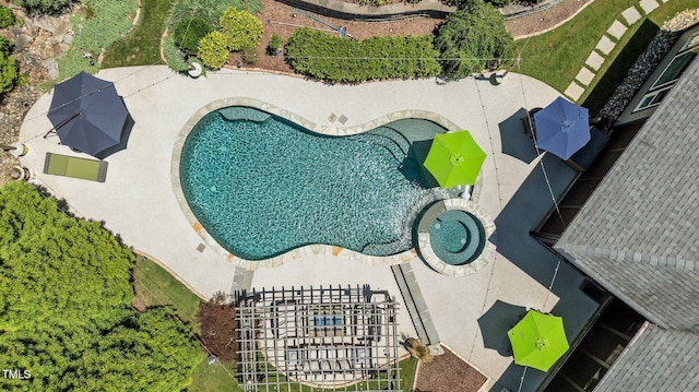 2112 Colin Hill Ct, Wake Forest, NC 27587 - aerial view of a pool area