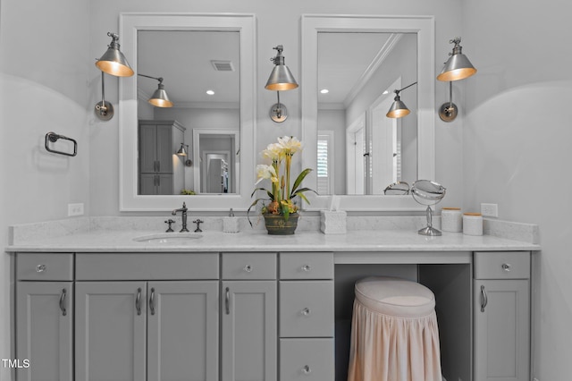 2112 Colin Hill Ct, Wake Forest, NC 27587 - full bathroom featuring double vanity and ornamental molding