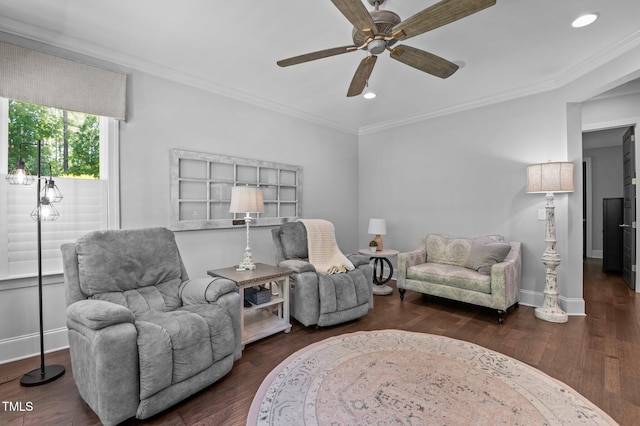 2112 Colin Hill Ct, Wake Forest, NC 27587 - sitting room with ceiling fan, ornamental molding, wood finished floors, and recessed lighting