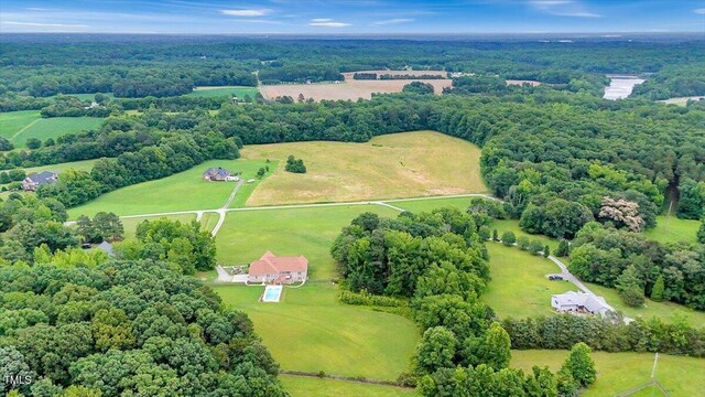 8415 Meadow View Ln, Bahama, NC 27503 - aerial view of sparsely populated area with a forest