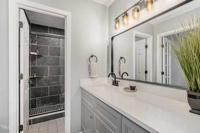 7708 Falcon Rest Cir, Raleigh, NC 27615 - bathroom with vanity and a stall shower