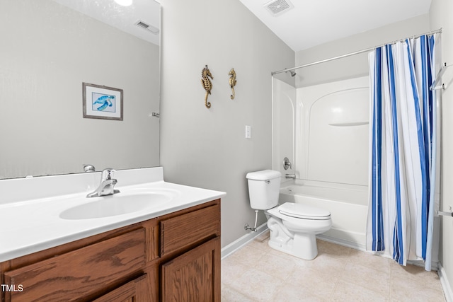 2011 Unbridled Dr, Knightdale, NC 27545 - full bath featuring baseboards, shower / bath combo, toilet, vanity, and tile patterned flooring