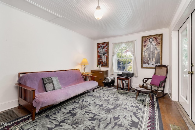 108 High St, Carrboro, NC 27510 - living room with hardwood / wood-style flooring and baseboards
