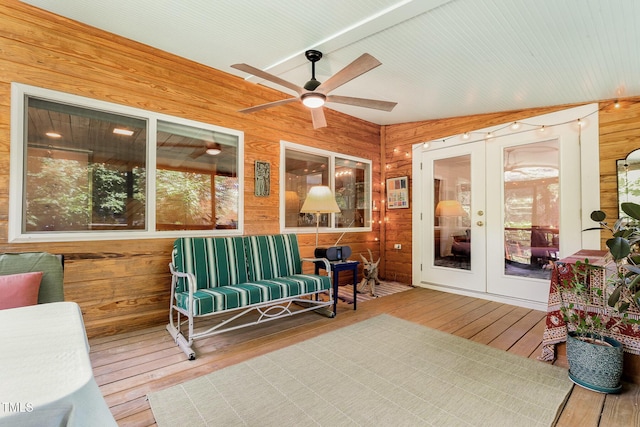 108 High St, Carrboro, NC 27510 - sunroom with french doors, a ceiling fan, and plenty of natural light