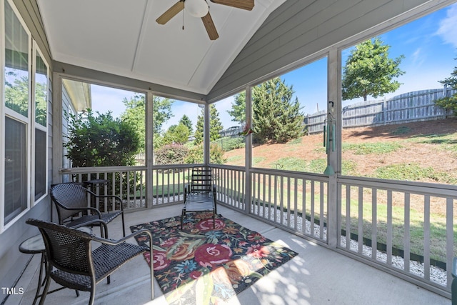 427 Cedar Pond Ct, Knightdale, NC 27545 - sunroom / solarium with a ceiling fan and lofted ceiling