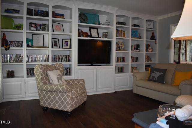 408 Greenfern Ct, Burlington, NC 27215 - living area featuring ornamental molding and dark wood finished floors