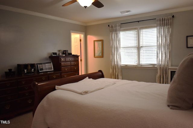 408 Greenfern Ct, Burlington, NC 27215 - bedroom with crown molding and a ceiling fan