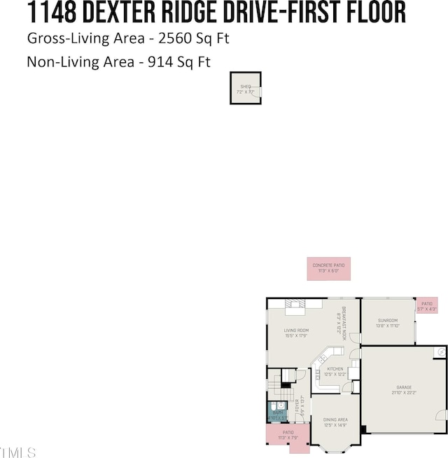 1148 Dexter Ridge Dr, Holly Springs, NC 27540 - view of floor plan / room layout