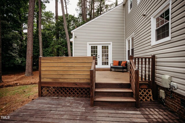 1702 Chamberlain Dr NW, Wilson, NC 27896 - wooden terrace with french doors