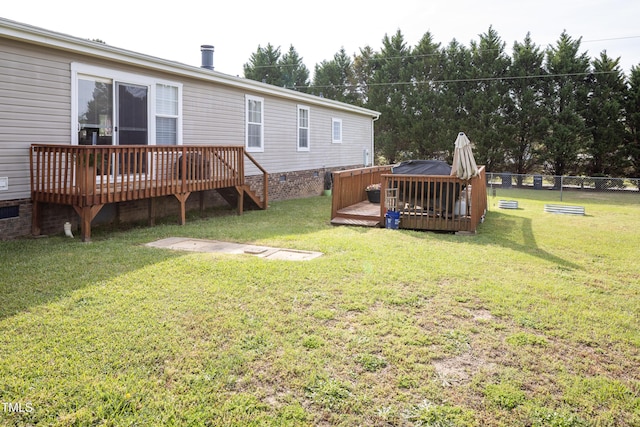 764 Olivers Grove Rd, Four Oaks, NC 27524 - view of yard with a wooden deck