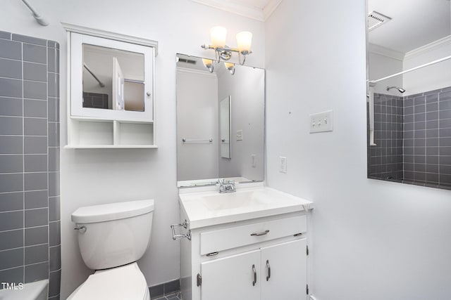 3913 Littlefield Ct, Raleigh, NC 27606 - bathroom with crown molding and vanity