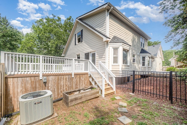 3913 Littlefield Ct, Raleigh, NC 27606 - rear view of house with a deck