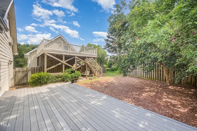 3913 Littlefield Ct, Raleigh, NC 27606 - wooden terrace featuring stairs