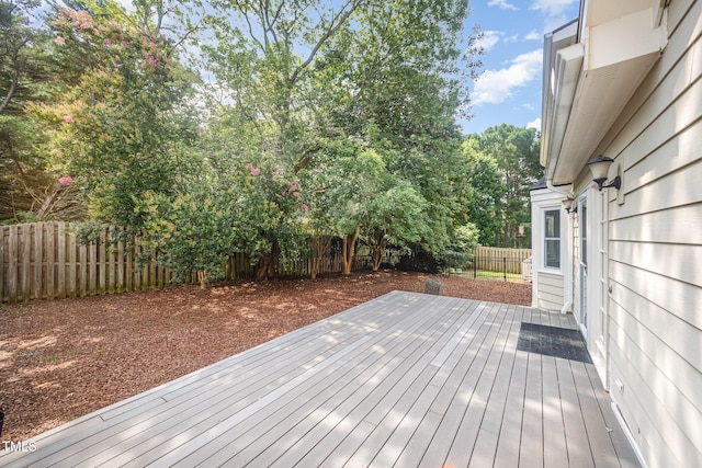 3913 Littlefield Ct, Raleigh, NC 27606 - wooden deck with a fenced backyard