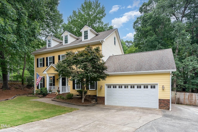 1001 Kingsway Dr, Apex, NC 27502 - view of front of property featuring an attached garage, driveway, a porch, and a shingled roof