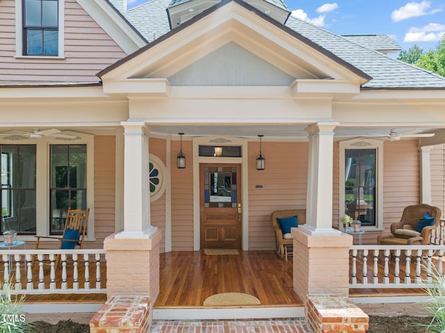 210 E Trinity Ave, Durham, NC 27701 - entrance to property featuring covered porch and a shingled roof