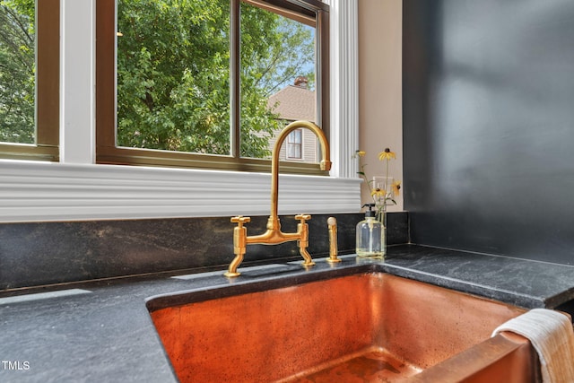 210 E Trinity Ave, Durham, NC 27701 - kitchen view of a sink and dark countertops