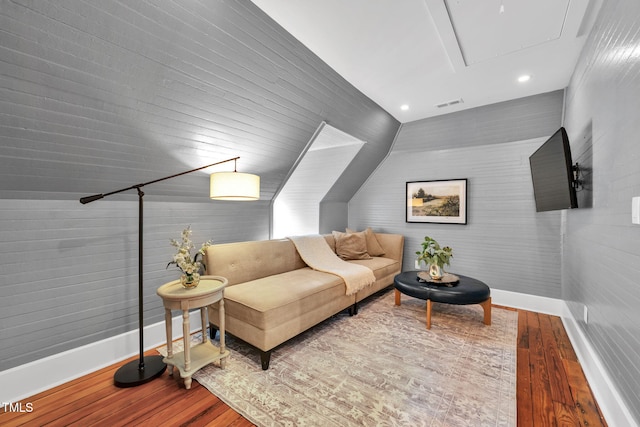 210 E Trinity Ave, Durham, NC 27701 - living area featuring wood-type flooring and recessed lighting