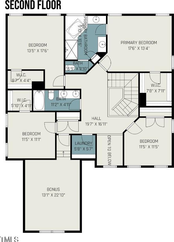 1304 Trailing Rose Ct, Wake Forest, NC 27587 - view of property floor plan