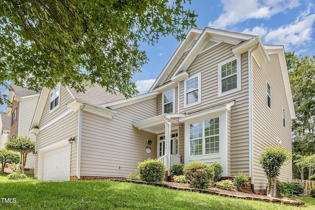 1304 Trailing Rose Ct, Wake Forest, NC 27587 - view of front of property with a garage, a front yard, and roof with shingles