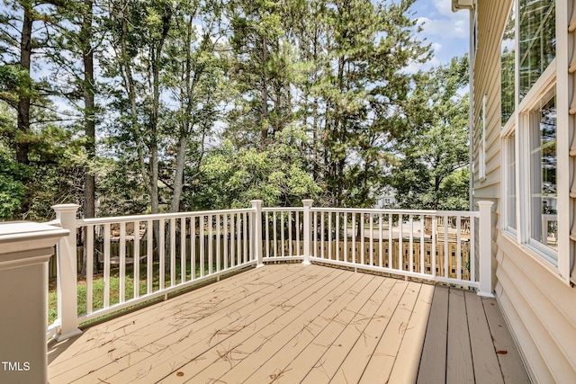 1304 Trailing Rose Ct, Wake Forest, NC 27587 - deck with view of wooded area