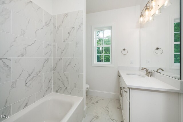 905 Deboy St, Raleigh, NC 27606 - bathroom with vanity and marble finish floors