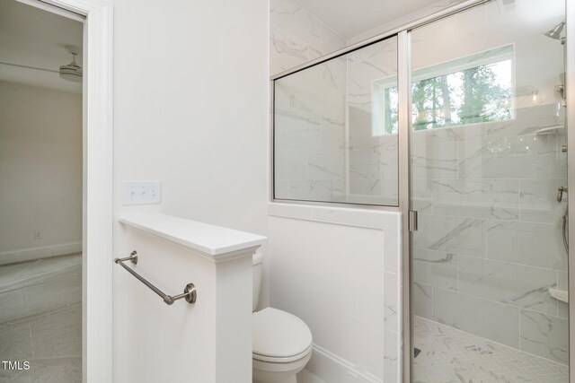 905 Deboy St, Raleigh, NC 27606 - bathroom with toilet and a marble finish shower