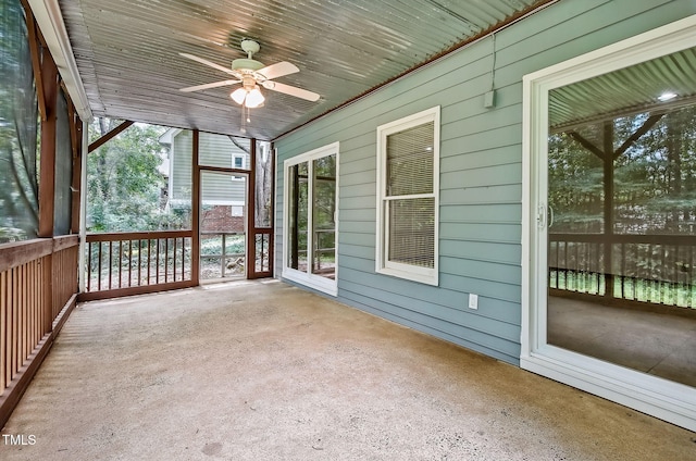 311 Westbrook Dr, Carrboro, NC 27510 - unfurnished sunroom with a ceiling fan