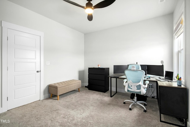513 Basin Hill Dr, Wake Forest, NC 27587 - carpeted office with ceiling fan and baseboards