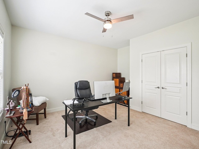 214 Ashdown Forest Ln, Cary, NC 27519 - office space with light colored carpet and a ceiling fan