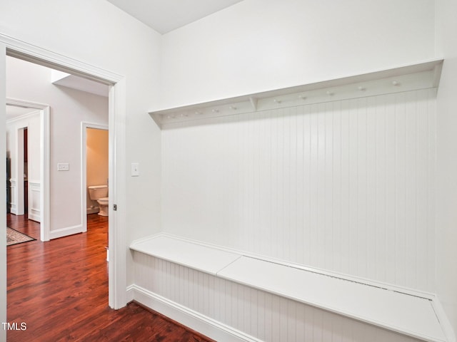 214 Ashdown Forest Ln, Cary, NC 27519 - mudroom with dark wood-style flooring and baseboards
