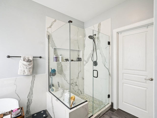 214 Ashdown Forest Ln, Cary, NC 27519 - bathroom featuring a marble finish shower